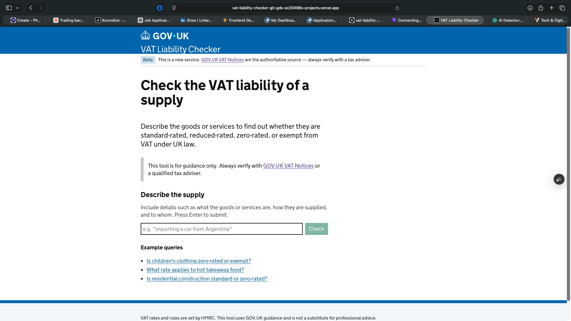 FindVAT: GOV.UK Design System Rebuild
